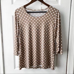 {Susan Graver} Liquid Knit U-Neck Dot Print Top